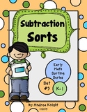 Subtraction Sorts  {Early Math Sorting Series, Set #3}