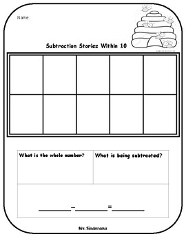 Preview of Subtraction Stories