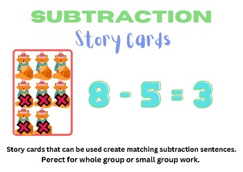 Preview of Subtraction Story Cards