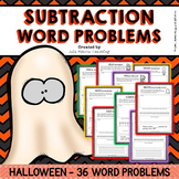 Halloween Word Problems (Subtraction Word Problems - Diffe