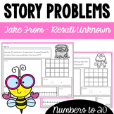 Subtraction Story Problems: Take From - Result Unknown to 