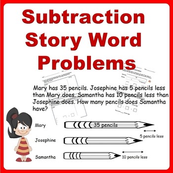 Preview of Subtraction Story Word Problems (Bar Models) - 1st Grade, 2nd Grade