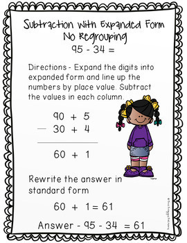 subtraction strategies worksheets 2 digit subtraction expanded form