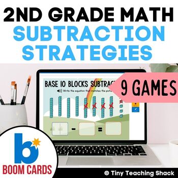 Preview of Subtraction Strategies / 2nd Grade Math Boom Cards Bundle
