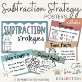 Subtraction Strategies Posters | Cute Sea Life Math Classr