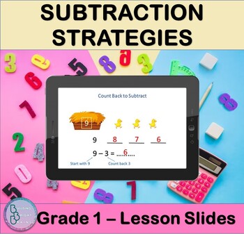 Preview of Subtraction Strategies | PowerPoint Lesson Slides for First Grade counting back