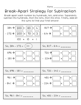 subtraction strategies worksheets by brianne dekker tpt