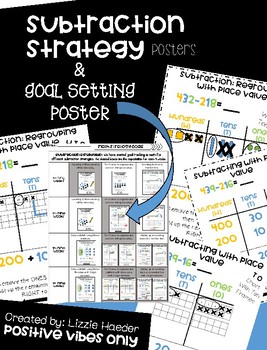 Preview of Subtraction Strategies and Goal Setting Poster Bundle