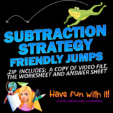 Subtraction Strategy - Friendly Jumps.  Video, worksheet a