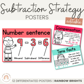 Preview of Subtraction Strategy Posters | RAINBOW BRIGHTS