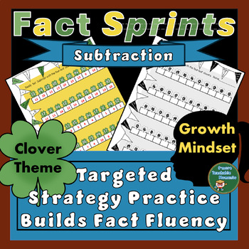Preview of Subtraction Strategy Practice For Fact Fluency w/ Clovers for St. Patrick's Day