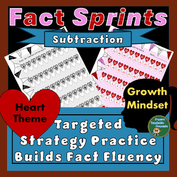 Preview of Subtraction Strategy Practice For Fact Fluency with A Valentine's Day Theme