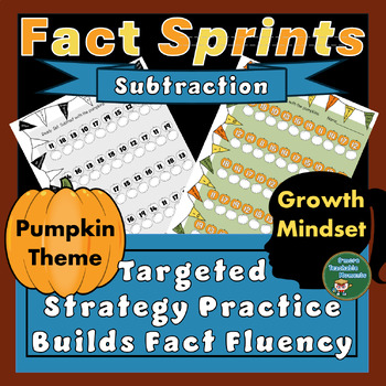 Preview of Subtraction Strategy Practice For Fact Fluency with Halloween Pumpkin Theme