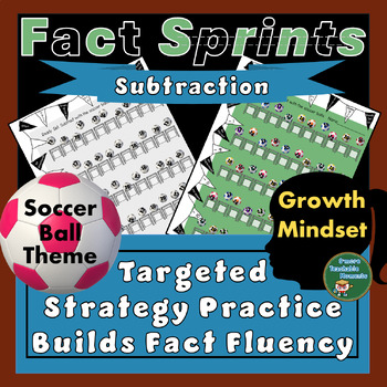 Preview of Subtraction Strategy Practice For Fact Fluency with Soccer Ball Theme