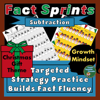 Preview of Subtraction Strategy Practice For Fact Fluency with Theme of Santa Bags & Gifts