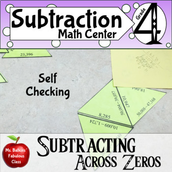 Preview of Subtracting Across Zero Math Station Activity with Google Slides version