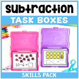 Subtraction Task Boxes: math skills pack