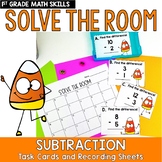 Subtraction Task Cards First Grade Solve the Room Hallowee
