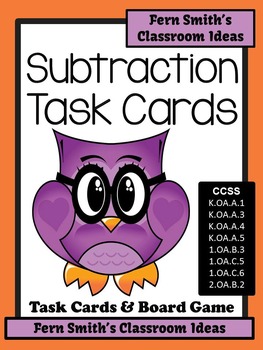 Preview of Subtraction Task Cards and Board Game