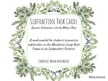 Preview of Subtraction Task Cards into the Millions Place