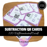 Subtraction Task Cards with QR Codes - 5 levels 120 cards