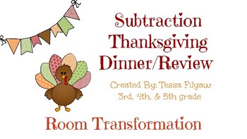Preview of Subtraction Thanksgiving Dinner and Review