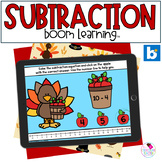 Subtraction - Thanksgiving Math - BOOM Cards™