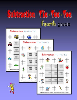 Preview of Subtraction Tic-Tac-Toe for Fourth grade