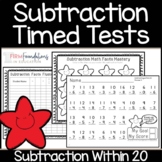 Subtraction Timed Tests - Fact Fluency Assessments - Speed