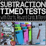 Subtraction Timed Tests & Rewards for Math Fact Fluency {w