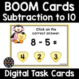 Subtraction To Ten BOOM Cards | February Math