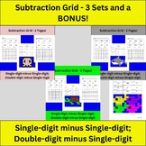 Subtraction Under 20, Ocean Grid, 8 Pgs, Single Digit - Si