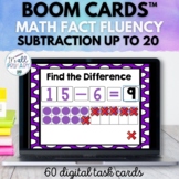 Subtraction Up to 20 - Math Fact Fluency - Boom™ Cards