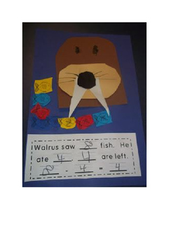 Preview of Subtraction Walrus Craft
