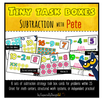 Preview of Subtraction With Pete Task Box