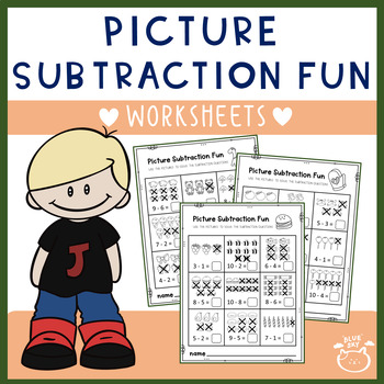 Preview of Subtraction With Pictures - Numbers 1 to 10 Worksheets Free