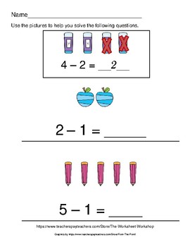 Preview of Subtraction With Pictures Under 5 (Part 2)