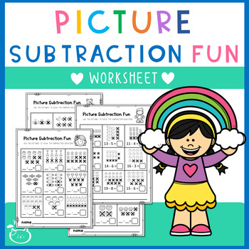 Preview of Subtraction With Pictures Worksheets 0-20
