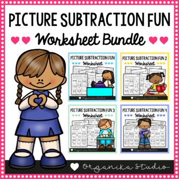 Preview of Subtraction With Pictures Worksheets Bundle - Numbers 1 to 10