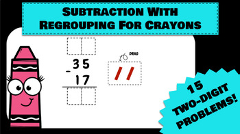 Preview of Subtraction With Regrouping For Crayons