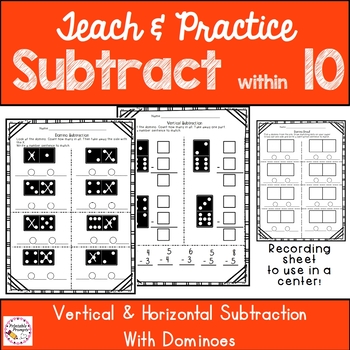 Subtraction Within 10 by PrintablePrompts | Teachers Pay Teachers