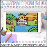 Subtraction Within 10 Boom Cards l Safari Adventure l Dist