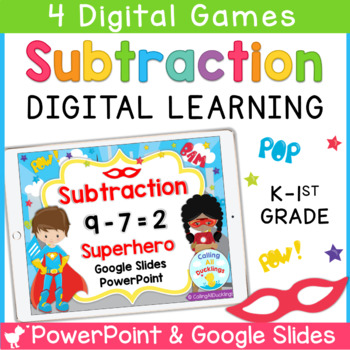 Preview of Subtraction Within 10 Digital Games and Centers | Google Slides | PowerPoint