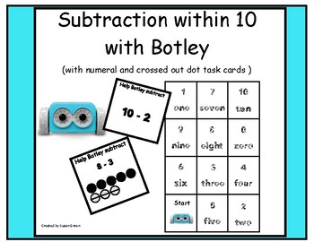 Preview of Subtraction Within 10 With Botley the Coding Robot
