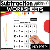 Subtraction Within 10 Worksheets | No Prep Math Worksheets