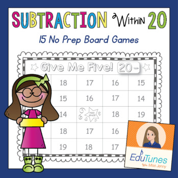 Preview of Subtraction Within 20 Counting Backwards Games | Share for Distance Learning