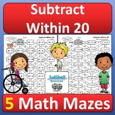 Subtraction Within 20 Math Mazes Subtracting Puzzles Works