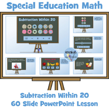 Preview of Subtraction Within 20 PowerPoint Lesson - Special Education Math