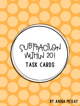 Preview of Subtraction Within 20 Task Cards