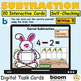 Subtraction Within 5 Carrots Bunny BOOM Cards™ Digital